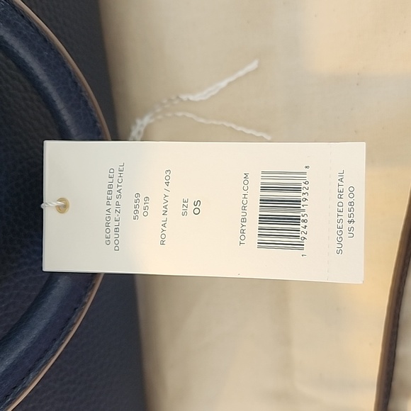 NEW Tory Burch Georgia Pebbled Double-Zip Satchel with removable should strap - Picture 4 of 5